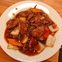 Ternera con salsa ostras